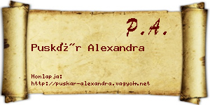 Puskár Alexandra névjegykártya